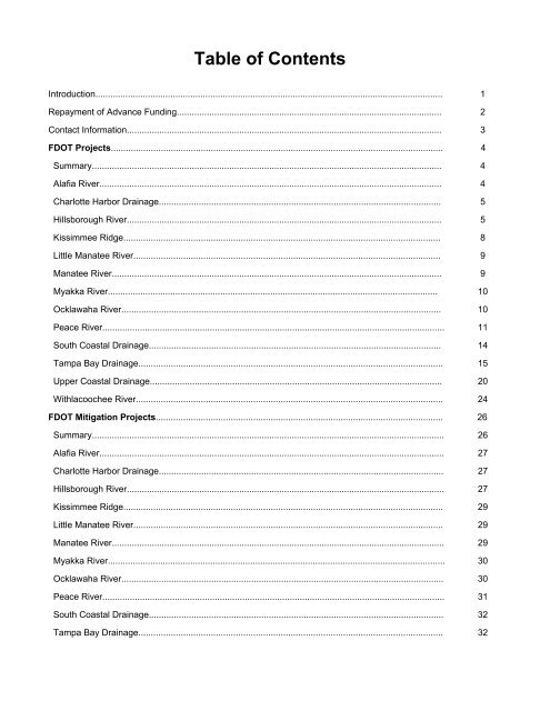 2012 FDOT Mitigation Plan - Southwest Florida Water Management ...