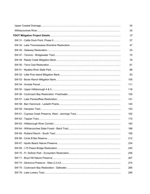 2012 FDOT Mitigation Plan - Southwest Florida Water Management ...