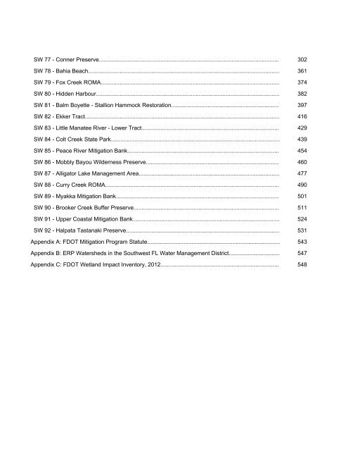 2012 FDOT Mitigation Plan - Southwest Florida Water Management ...