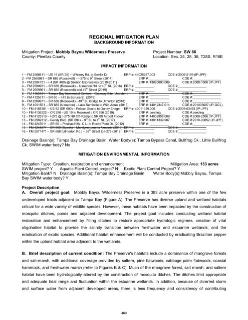 2012 FDOT Mitigation Plan - Southwest Florida Water Management ...