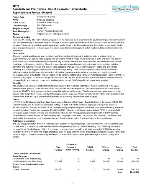 Tampa Bay Region - Southwest Florida Water Management District