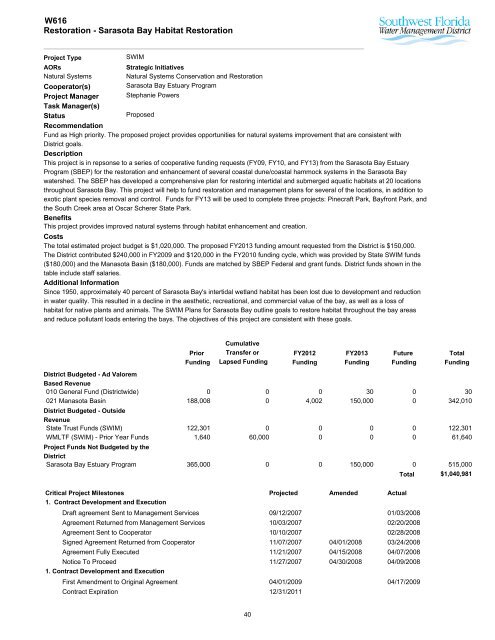 Southern Region - Southwest Florida Water Management District