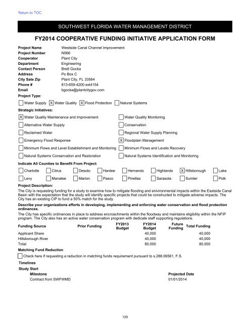 Tampa Bay Region - Southwest Florida Water Management District