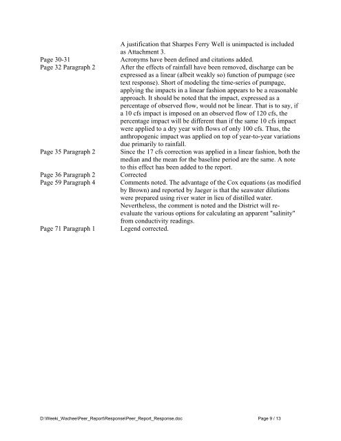 Weeki Wachee River System Recommended Minimum Flows and ...