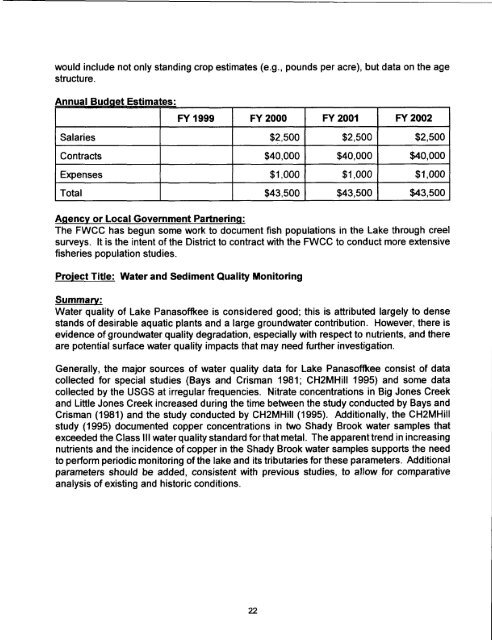 Lake Panasoffkee SWIM Plan - Southwest Florida Water ...