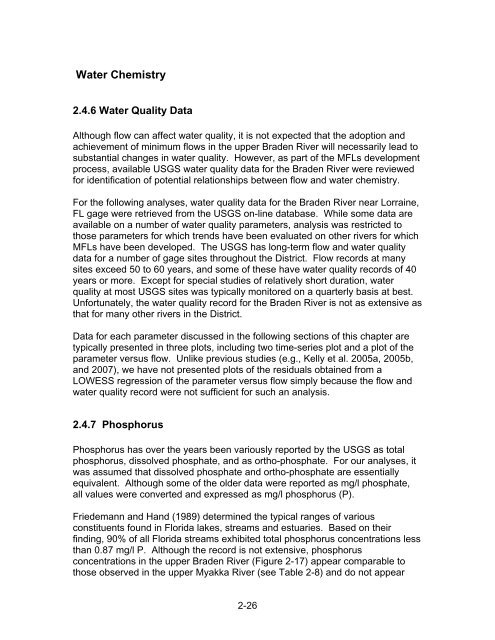 Chapter 1 Minimum Flows and Levels - Southwest Florida Water ...