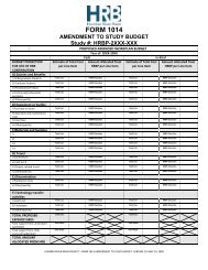 HRBP Form 1014 Amendment to Study Budget