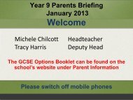Year 9 Options Evening Presentation - South Wilts Grammar School ...