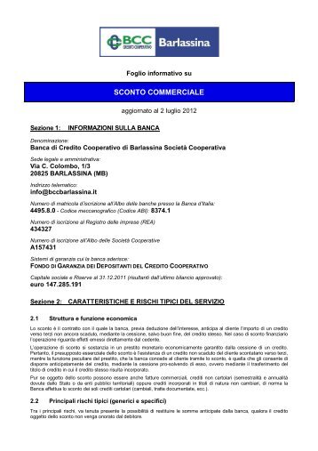 SCONTO COMMERCIALE - BCC Barlassina