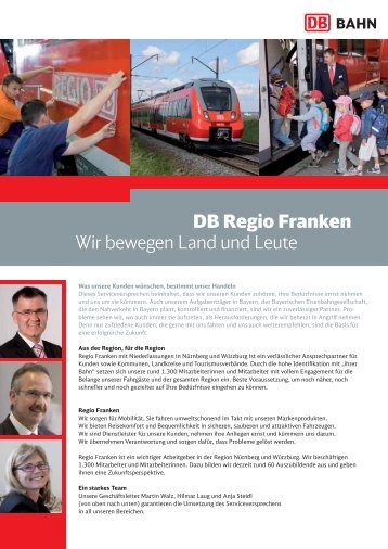 DB Regio Franken Wir bewegen Land und Leute - Bahn