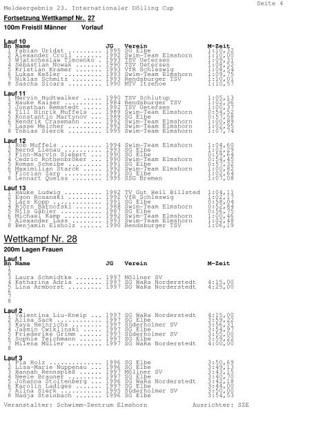 Wettkampf Nr. 26 - Swim-Team Elmshorn