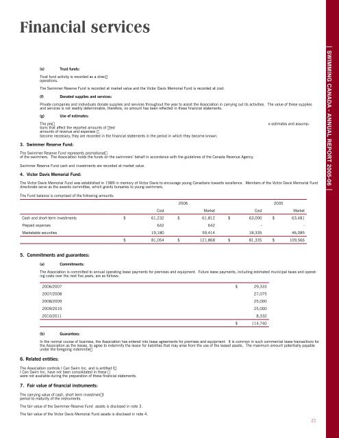 Download the 2005-06 Annual Report - Swimming Canada