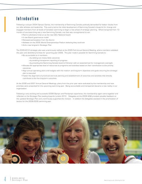 Download 2005-2012 Strategic Plan (PDF) - Swimming Canada