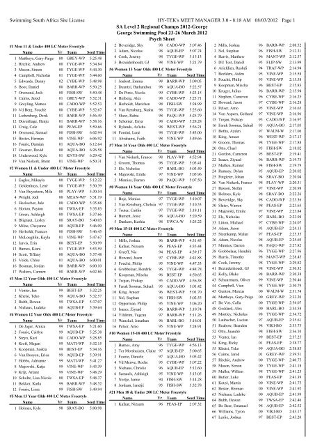 8:18 AM 08/03/2012 Page 1 SA Level 2 Regional Champs 2012 ...