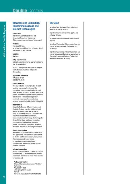 2001 Swinburne Undergraduate and TAFE Course Guide