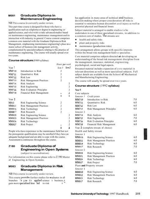 1997 Swinburne Higher Education Handbook