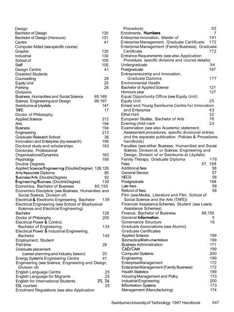 1997 Swinburne Higher Education Handbook