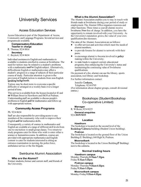 1996 Swinburne Higher Education Handbook