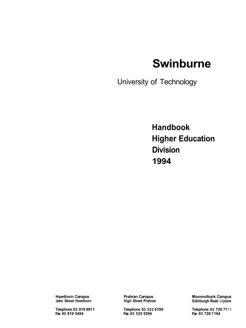 Please note - Swinburne University of Technology