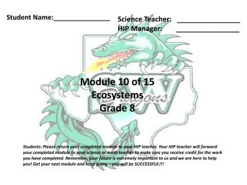 Dr. Dragonosky's Mad Science Lab Presents âEcosystemsâ Module 8