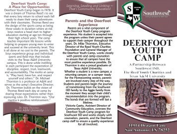 DEERFOOT YOUTH CAMP - Southwest ISD