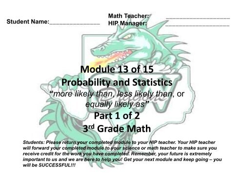 Module 13 of 15 Probability and Statistics Part 1 of 2 3rd Grade Math