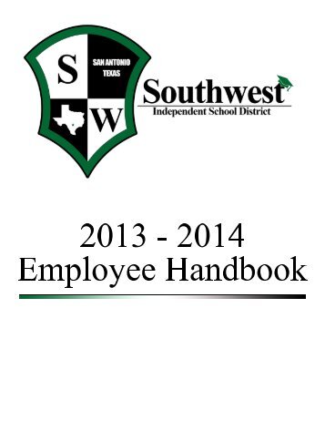 12-13 Employee Handbook Cover.psd - Southwest ISD