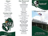 Key Personnel Contact Info Hours - Southwest ISD