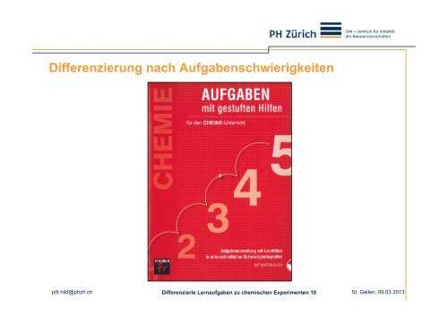 Differenzierte Lernaufgaben zu chemischen Experimenten - SWiSE