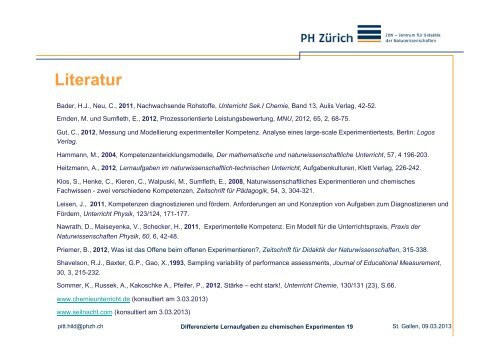 Differenzierte Lernaufgaben zu chemischen Experimenten - SWiSE