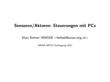 Sensoren/Aktoren: Steuerungen mit PCs - swiss-artg