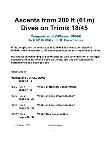 VPM-B vs RGBM and GF-Buhlmann Ascents - Decompression.org