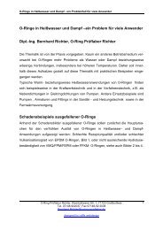 O-Ringe in Heisswasser und Dampf - O-Ring PrÃ¼flabor Richter GmbH