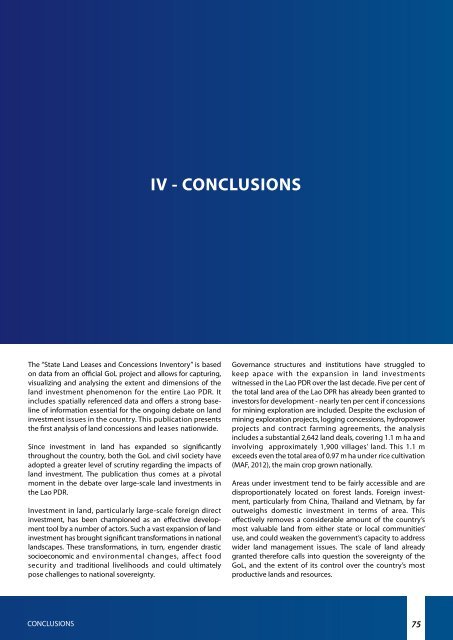 Concessions and Leases in the Lao PDR