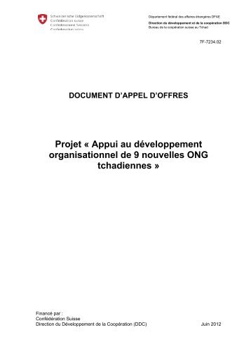 Projet « Appui au développement organisationnel ... - Deza - admin.ch