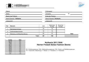 Nullserie 2011 DHA Herren Freizeit Swiss Fashion Stores