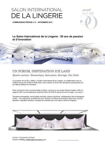 UN FORUM, DESTINATION ICE LAND - Swiss Fashion Stores