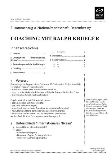 Coaching mit Ralph Krueger - Erkenntnisse fÃ¼r ... - Swiss Ice Hockey