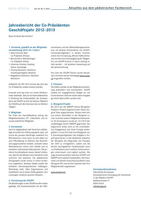 Bulletin der Schweizerischen Gesellschaft fÃ¼r PÃ¤diatrie Vol. 24 Nr. 4 ...