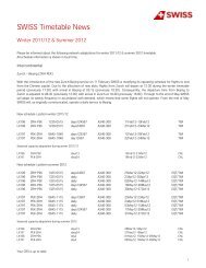 SWISS Timetable News