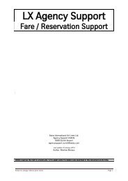 LX Agency Support GOOD TO KNOW Fare / Reservation - Swiss