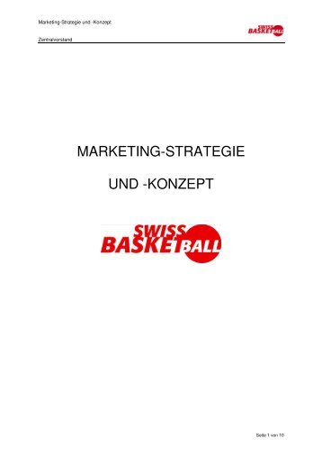 Marketing-Strategie und -Konzept - Swiss Basketball