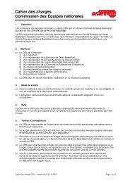 Cahier des charges Commission des Equipes ... - Swiss Basketball