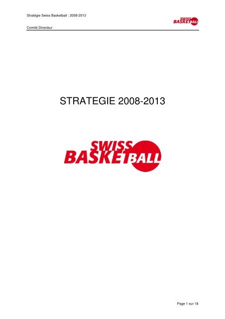 Stratégie 2008-2013 - Swiss Basketball