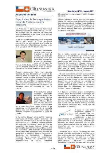 Newsletter 26 - Agosto 2011 - CÃ¡mara Chileno-Suiza de Comercio AG