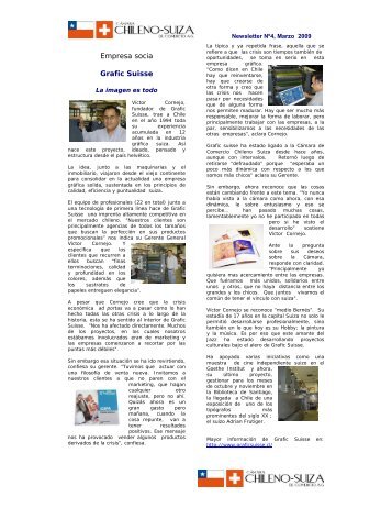 Newsletter 4 - Marzo 2009 - CÃ¡mara Chileno-Suiza de Comercio AG