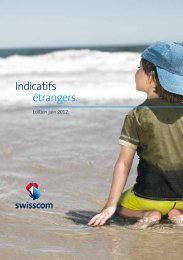 Indicatifs Ã©trangers. - Swisscom