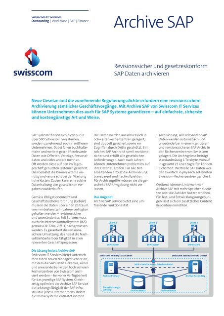 Factsheet Archive SAP (PDF, 343.19 KB) - Swisscom