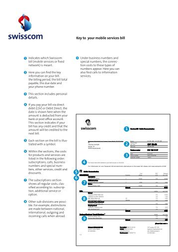 Key to your mobile services bill - Swisscom