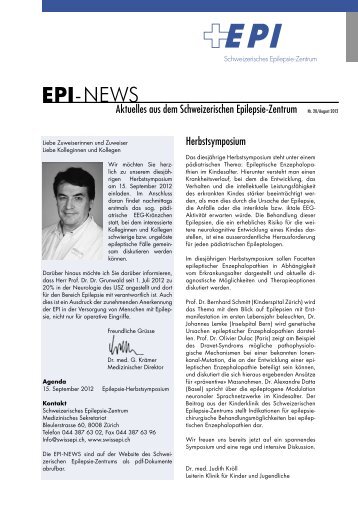 Newsletter Medizin 20 - Schweizerische Epilepsiestiftung ZÃ¼rich